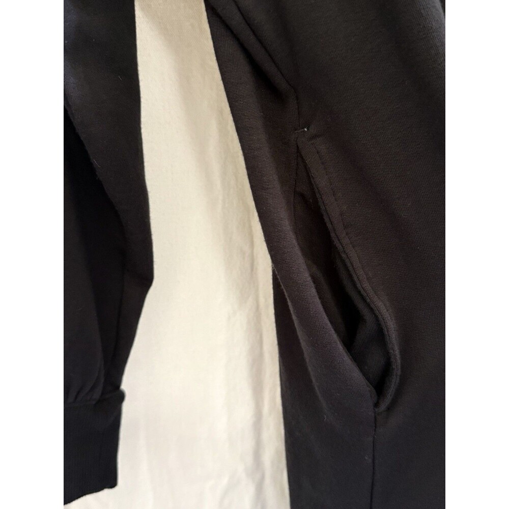 EUC Lou & Grey Hooded Henley Sweatshirt Dress S Black Cozy Athleisure Fall - Picture 8 of 16